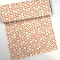 Preview: ST10212 Stoff Webware Baumwolle Meterware weiss rosa mit bronze Wabenmuster Meterware